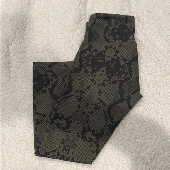 lululemon athletica Pants - lululemon athletica Snake Print Leggings - Black and Olive
